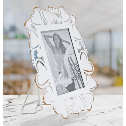 Cadre Photo Olistic 4, Métal, Blanc, 25x14,5x27,7 Cm