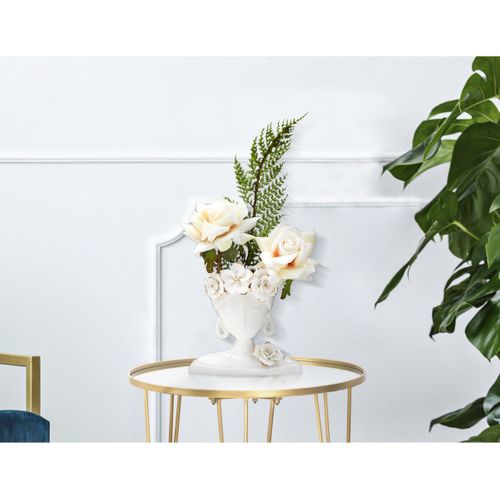 Vase Décoratif Visage 27, Porcelaine, Blanc, 21,7x14x21 Cm