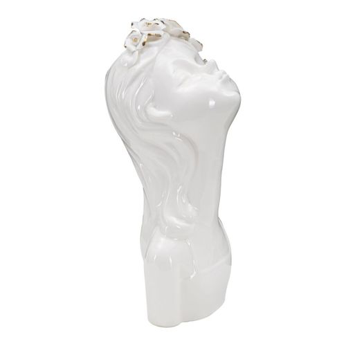 Vase Décoratif Visage 33, Porcelaine, Blanc, 10x14x26 Cm