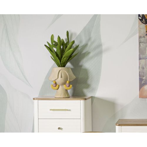 Vase Décoratif Visage 25, Polyrésine, Multicouleur, 24,5x20,5x26 Cm