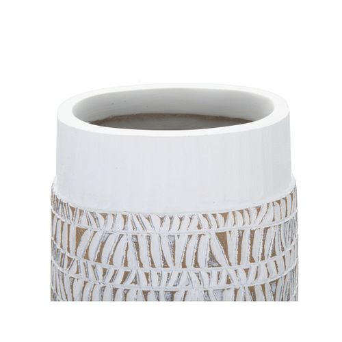 Vase Décoratif Mf678, Polyrésine, Blanc, 19x12x50 Cm