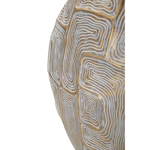 Vase Décoratif Mf681, Polyrésine, Or, 36x11x34,5 Cm