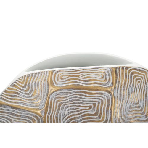 Vase Décoratif Mf681, Polyrésine, Or, 36x11x34,5 Cm