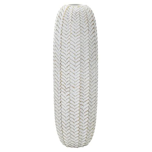 Vase Décoratif Mf665, Polyrésine, Blanc, 20x20x67 Cm