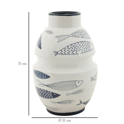 Vase Décoratif Mf632, Céramique, Multicouleur, 21x21x31 Cm