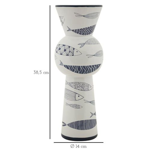 Vase Décoratif Mf637, Céramique, Multicouleur, 14x14x38,5 Cm