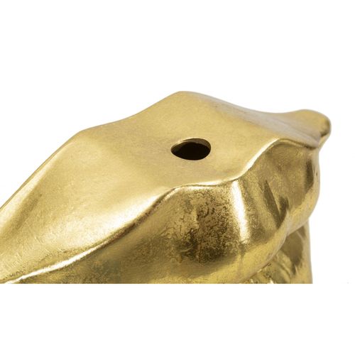 Vase Décoratif Bouche, Polyrésine, Or, 23x8x12 Cm