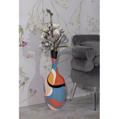 Vase Décoratif Mf659, Polyrésine, Multicouleur, 25x25x66 Cm