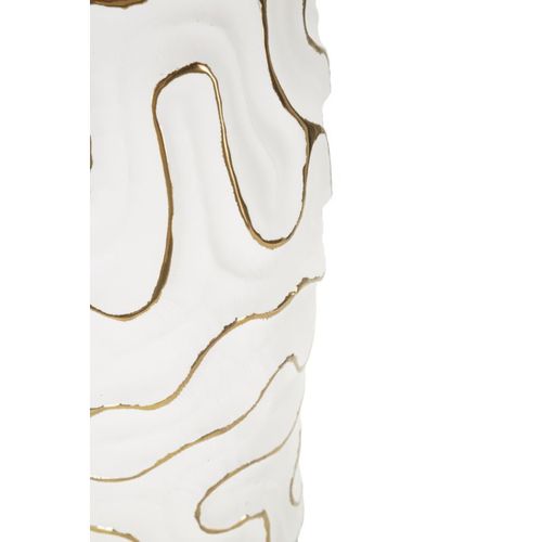 Vase Décoratif Mf640, Céramique, Blanc, 16x16x32,5 Cm