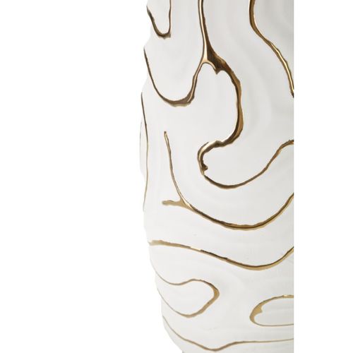 Vase Décoratif Mf641, Céramique, Blanc, 14,5x14,5x39,5 Cm