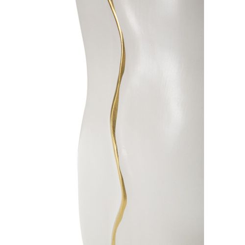 Vase Décoratif Mf642, Céramique, Blanc, 19,5x10x50 Cm