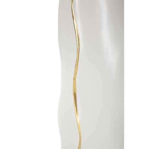 Vase Décoratif Mf647, Céramique, Blanc, 16x8x40 Cm