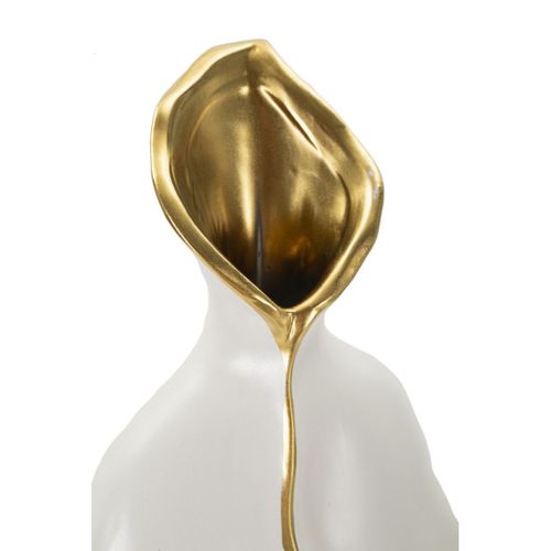 Vase Décoratif Mf647, Céramique, Blanc, 16x8x40 Cm