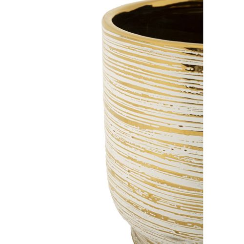 Lot De 2 Pots Décoratifs Mf387, Céramique, Or, 23x23x24 Cm