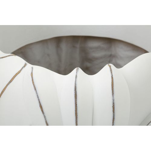 Vase Décoratif Mf667, Polyrésine, Blanc, 34,5x34,5x23,5 Cm