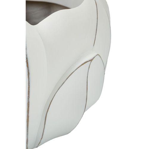 Vase Décoratif Mf667, Polyrésine, Blanc, 34,5x34,5x23,5 Cm