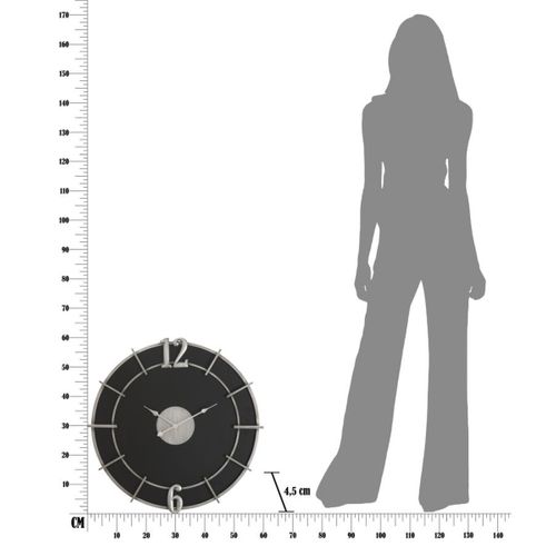 Horloge Murale Mf252, Métal, Noir, 60x4,5x60 Cm