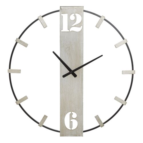 Horloge Murale Mf240, Métal, Argent, 61x4,5x63 Cm