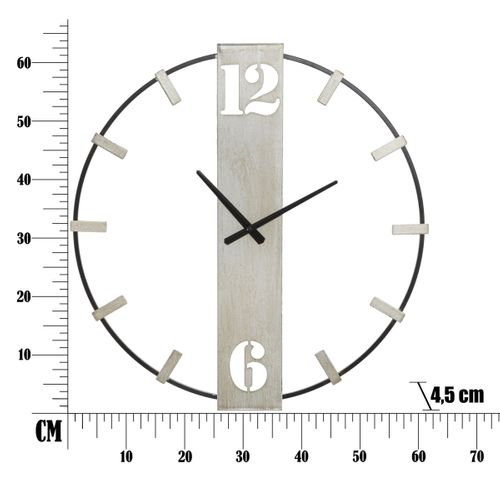 Horloge Murale Mf240, Métal, Argent, 61x4,5x63 Cm