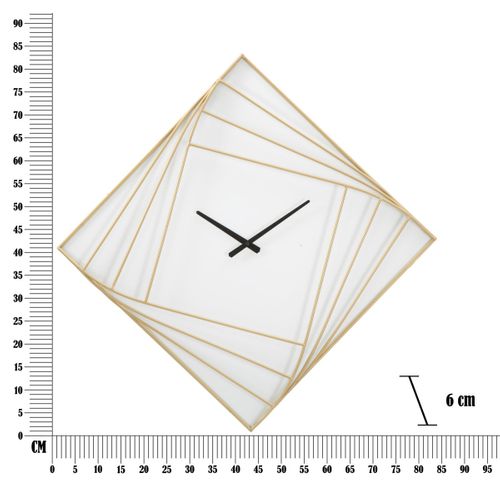 Horloge Murale Mf280, Métal, Or, 85x6x85 Cm