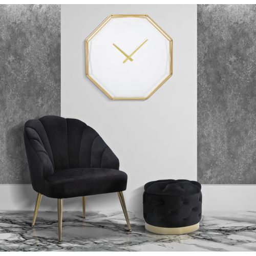 Horloge Murale Mf281, Métal, Or, 56x6,5x56 Cm