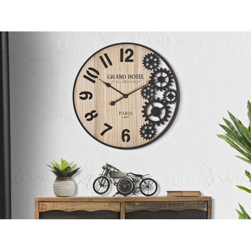 Horloge Murale Mf255, Métal, Marron, 60x4,5x60 Cm