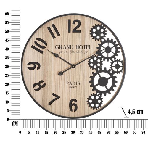 Horloge Murale Mf255, Métal, Marron, 60x4,5x60 Cm