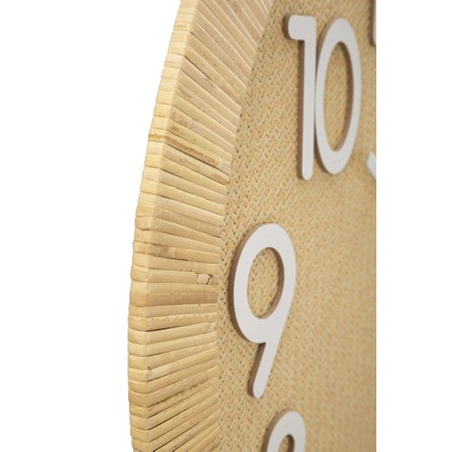 Horloge Murale Mf234, Rotin, Marron, 60x4,5x60 Cm