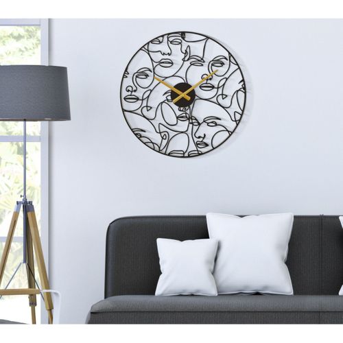 Horloge Murale Mf242, Métal, Noir, 50x3,5x50 Cm