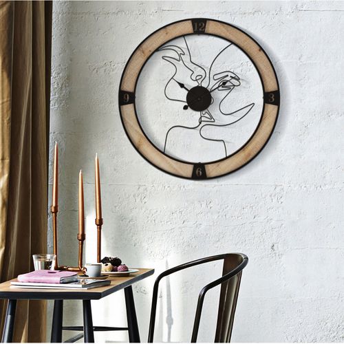 Horloge Murale Mf246, Bois, Marron, 60x3x60 Cm