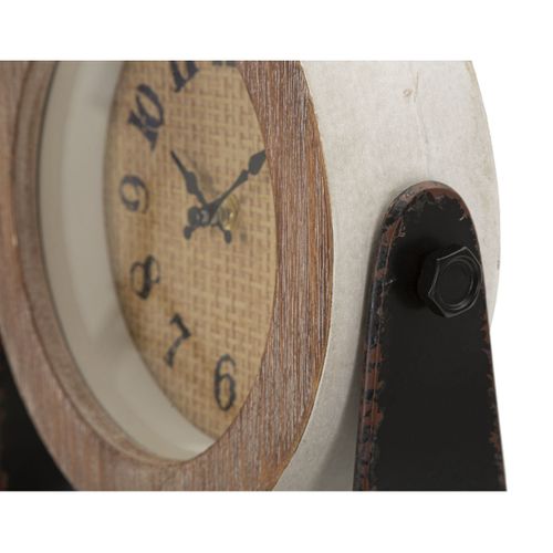Horloge Murale Mf247, Bois, Marron, 23,5x7x24 Cm
