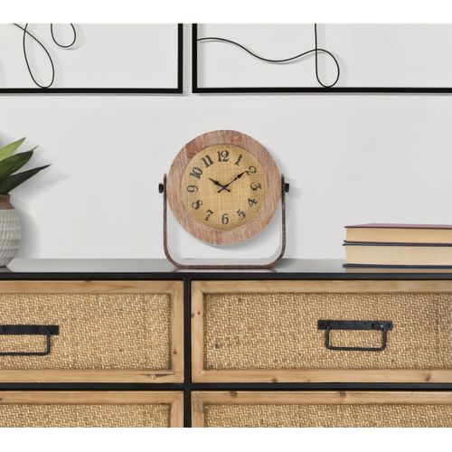 Horloge Murale Mf247, Bois, Marron, 23,5x7x24 Cm