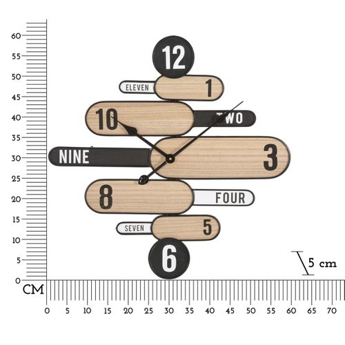 Horloge Murale Mf264, Métal, Marron, 60x5x60 Cm