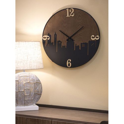 Horloge Murale Mf253, Métal, Marron, 60x2x60 Cm