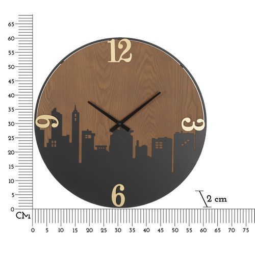 Horloge Murale Mf253, Métal, Marron, 60x2x60 Cm