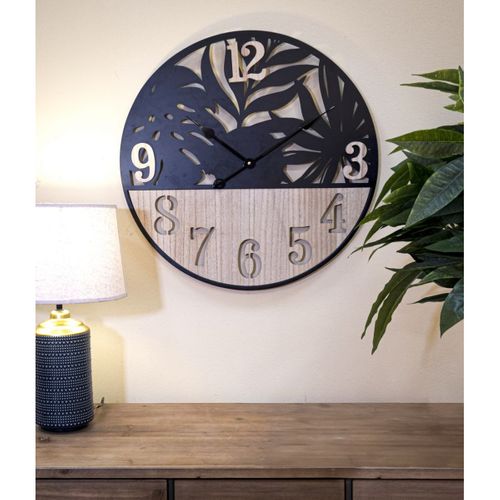 Horloge Murale Mf257, Métal, Noir, 60x2,5x60 Cm