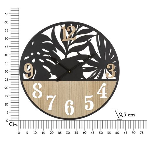 Horloge Murale Mf257, Métal, Noir, 60x2,5x60 Cm