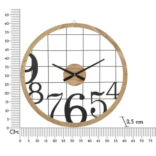 Horloge Murale Mf266, Métal, Marron, 60x2,5x60 Cm