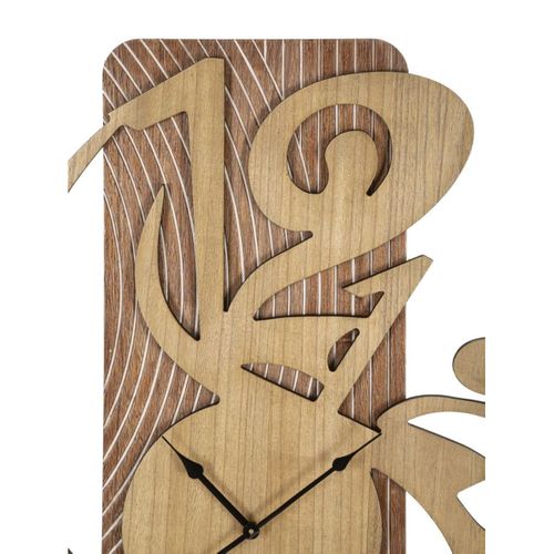 Horloge Murale Mf231, Mdf, Marron, 70x4,4x93 Cm