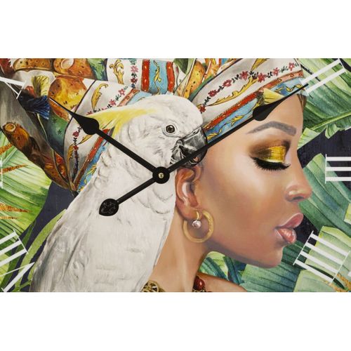 Horloge Murale Afrique 2, Mdf, Multicouleur, 60x4,5x60 Cm