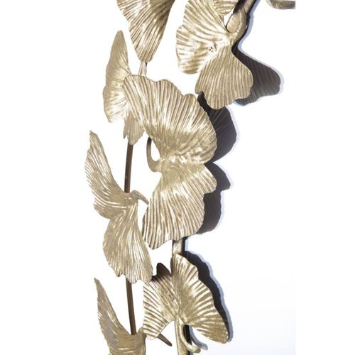 Miroir Avec Cadre Papillon 28, Métal, Or, 87x2,5x87 Cm