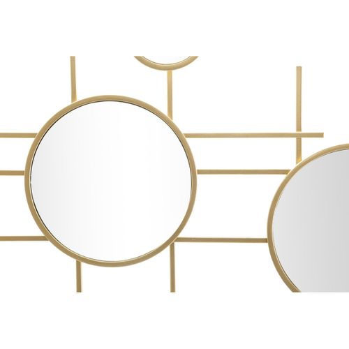Miroir Avec Cadre Cercles 27, Métal, Or, 117x4,5x61 Cm