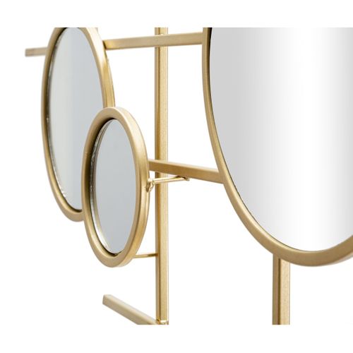 Miroir Avec Cadre Cercles 27, Métal, Or, 117x4,5x61 Cm