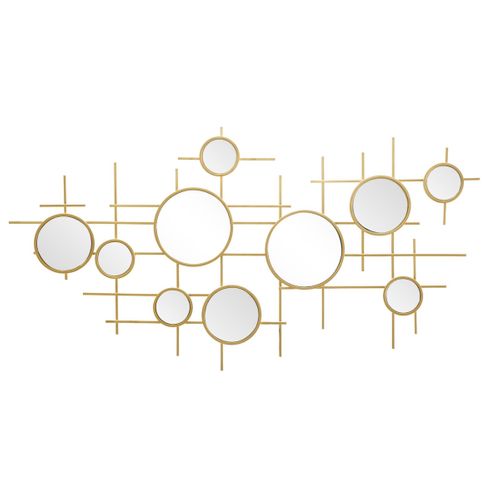 Miroir Avec Cadre Cercles 27, Métal, Or, 117x4,5x61 Cm
