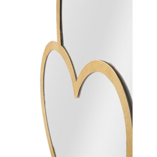 Miroir Avec Cadre Cœur 24, Métal, Or, 65x2x50 Cm