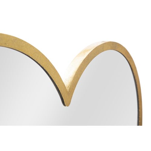 Miroir Avec Cadre Cœur 24, Métal, Or, 65x2x50 Cm