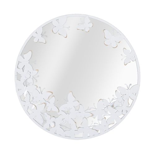 Miroir Avec Cadre Mf491, Métal, Blanc, 62,5x2,3x62,5 Cm