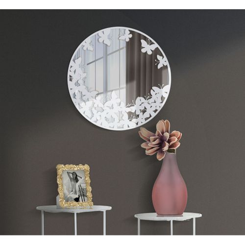 Miroir Avec Cadre Mf491, Métal, Blanc, 62,5x2,3x62,5 Cm