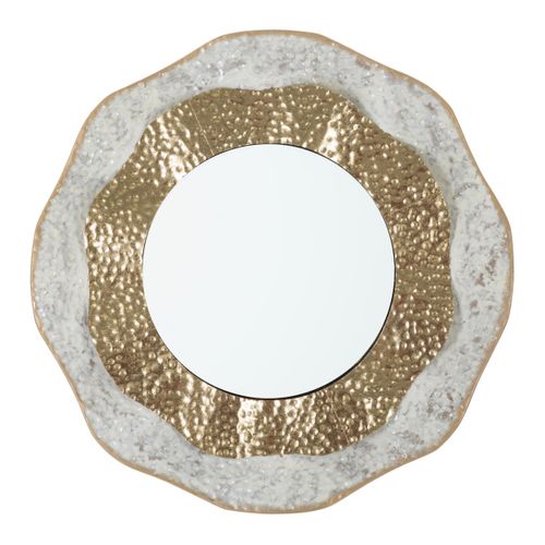 Miroir Avec Cadre Mf503, Métal, Or, 54,5x4,5x54,5 Cm