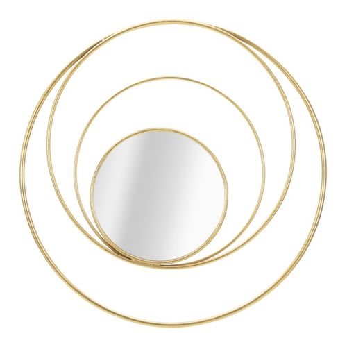 Miroir Avec Cadre Mf500, Métal, Or, 80x3,5x80 Cm